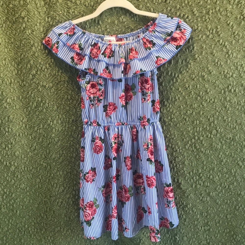 Jenna & Jessie Girls Floral Stripped Dress Size 10